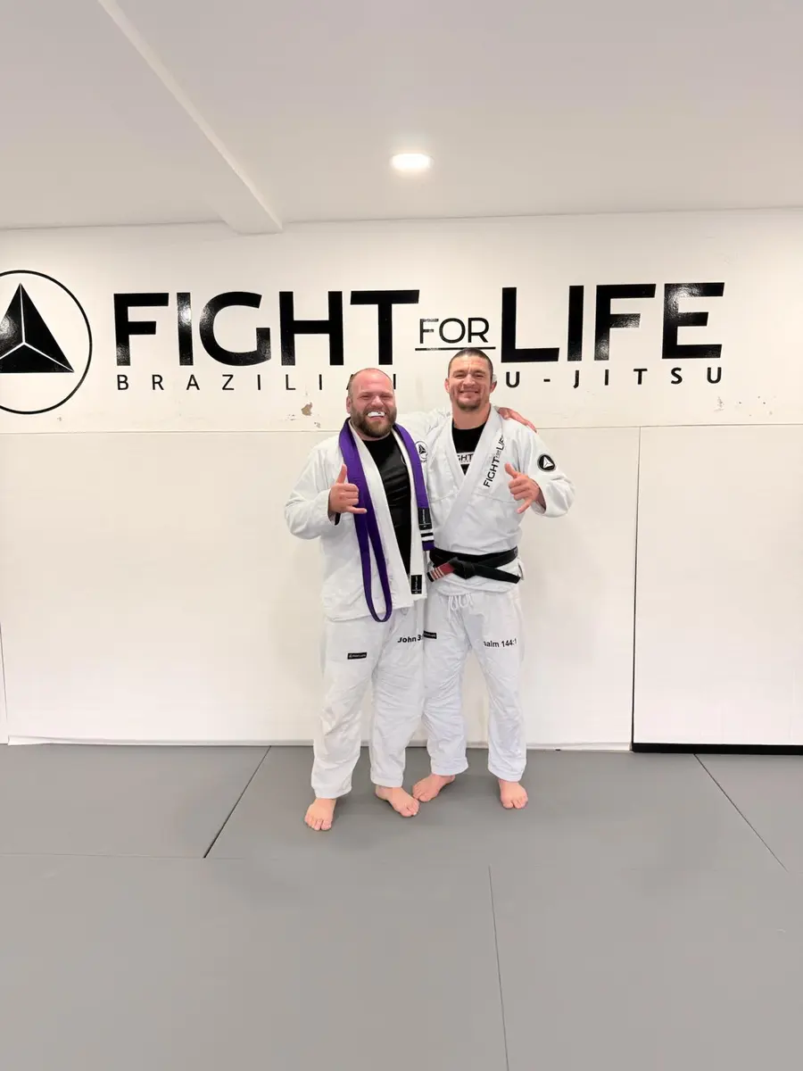 Jiu-Jitsu training partners drilling at Fight For Life